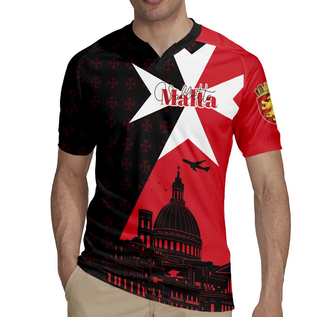 Malta Cross With Valletta Capital Rugby Jersey Scenery in Velletta Capital