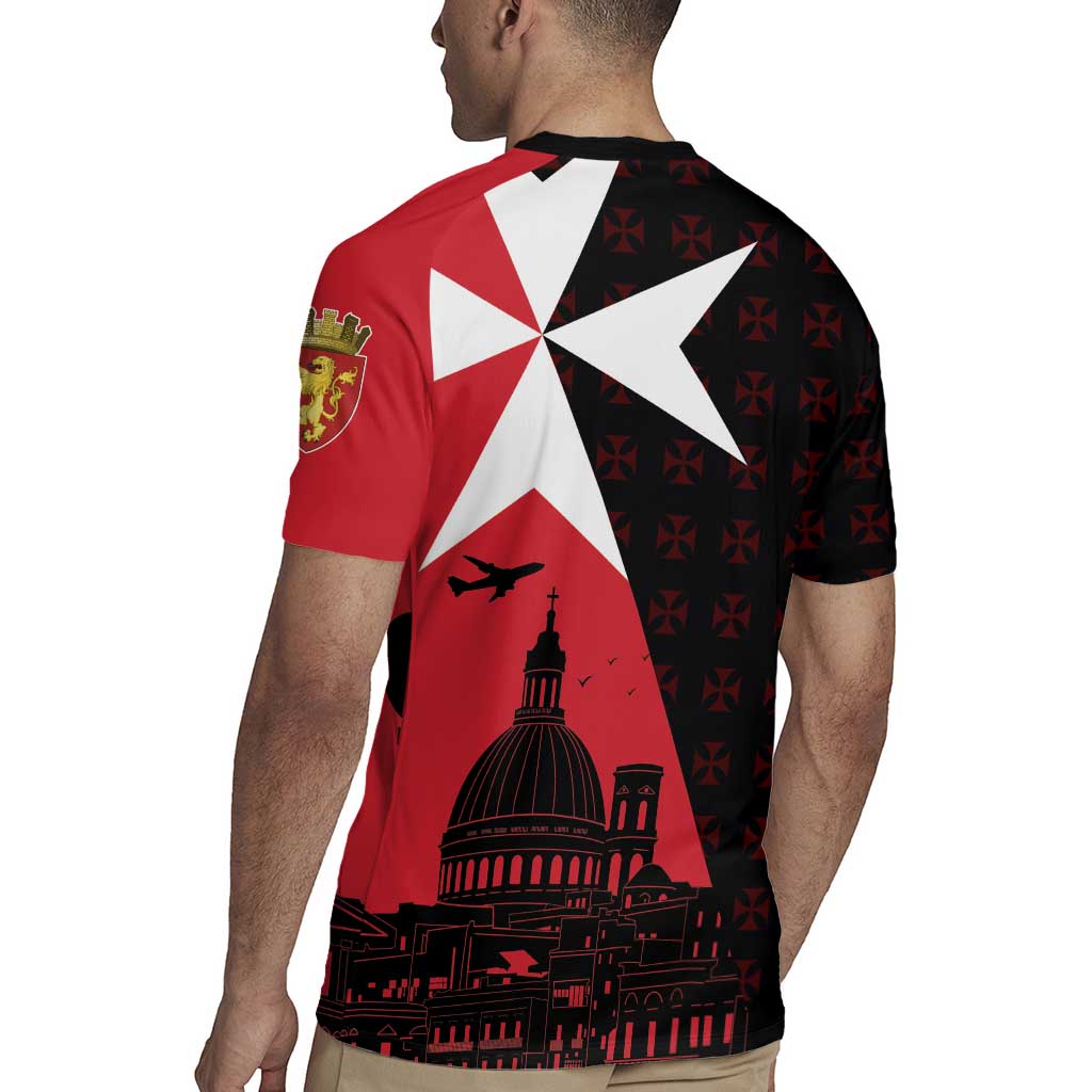 Malta Cross With Valletta Capital Rugby Jersey Scenery in Velletta Capital