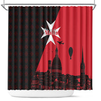 Malta Cross With Valletta Capital Shower Curtain Scenery in Velletta Capital
