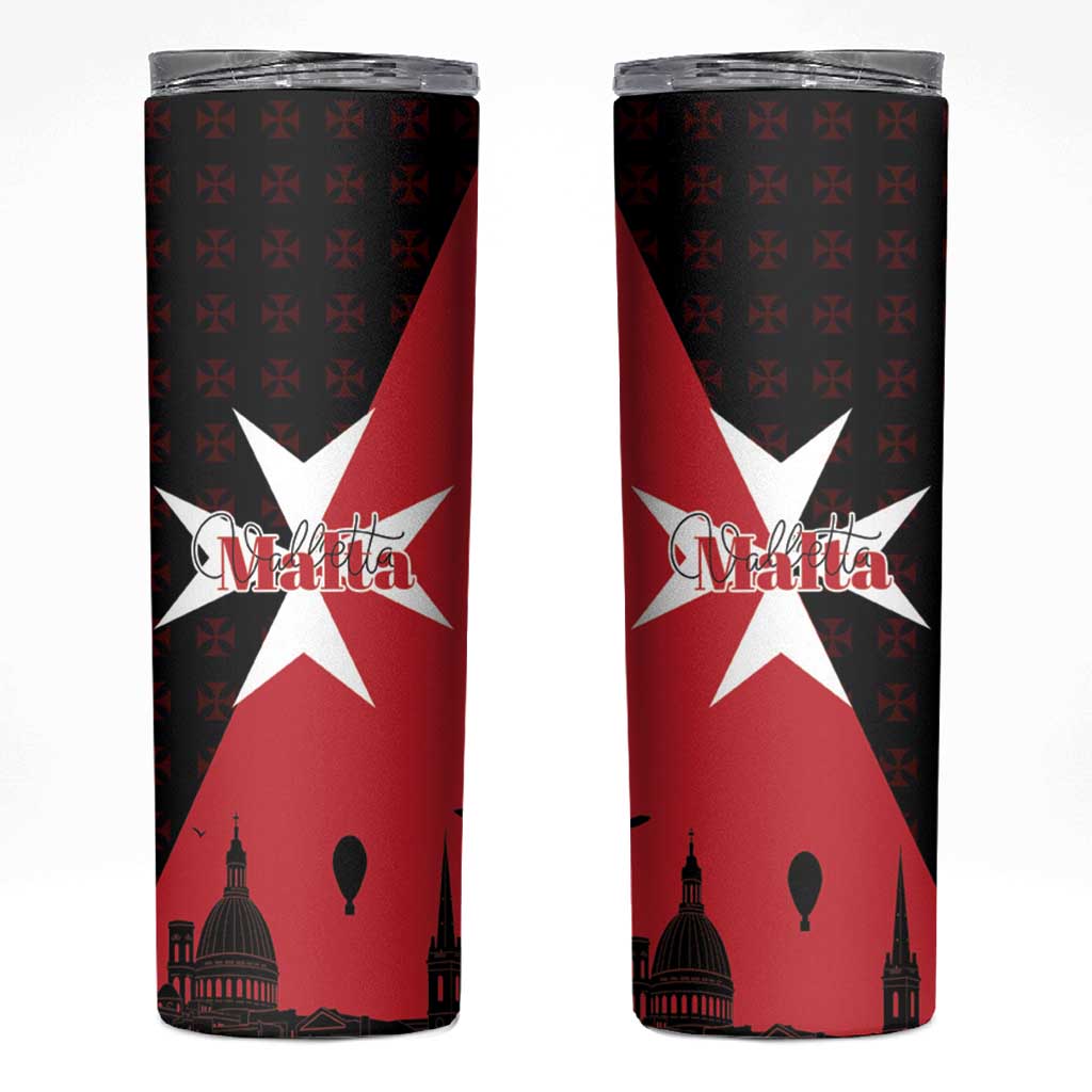 Malta Cross With Valletta Capital Skinny Tumbler Scenery in Velletta Capital