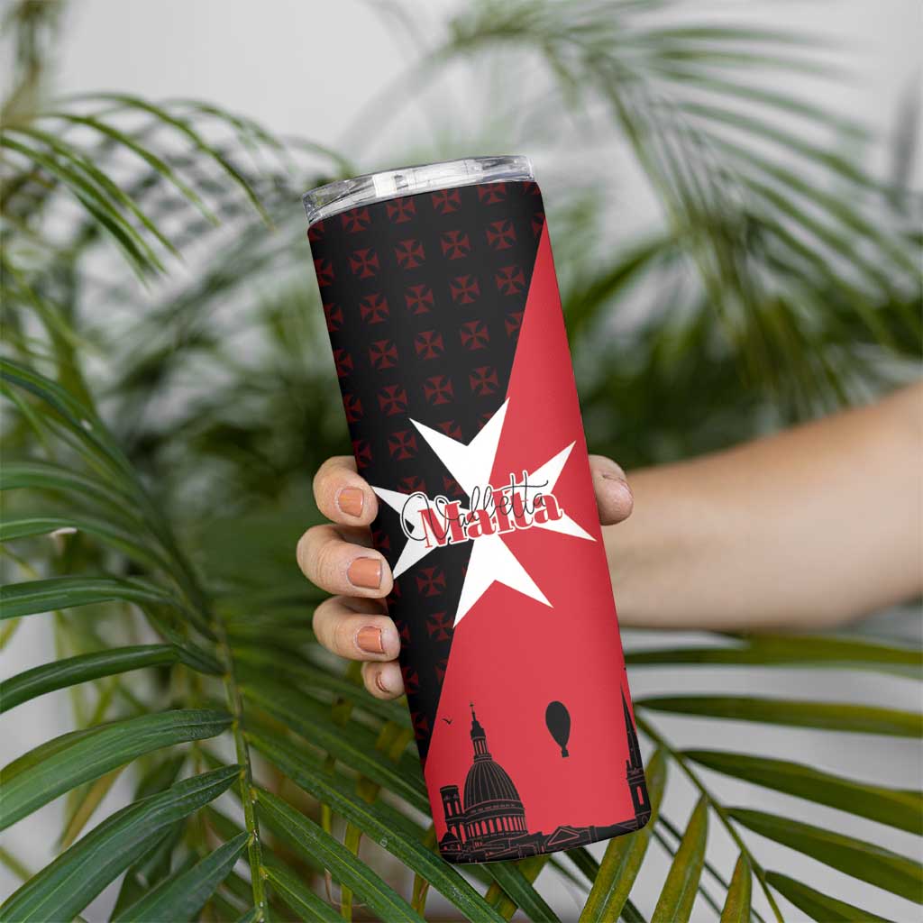 Malta Cross With Valletta Capital Skinny Tumbler Scenery in Velletta Capital