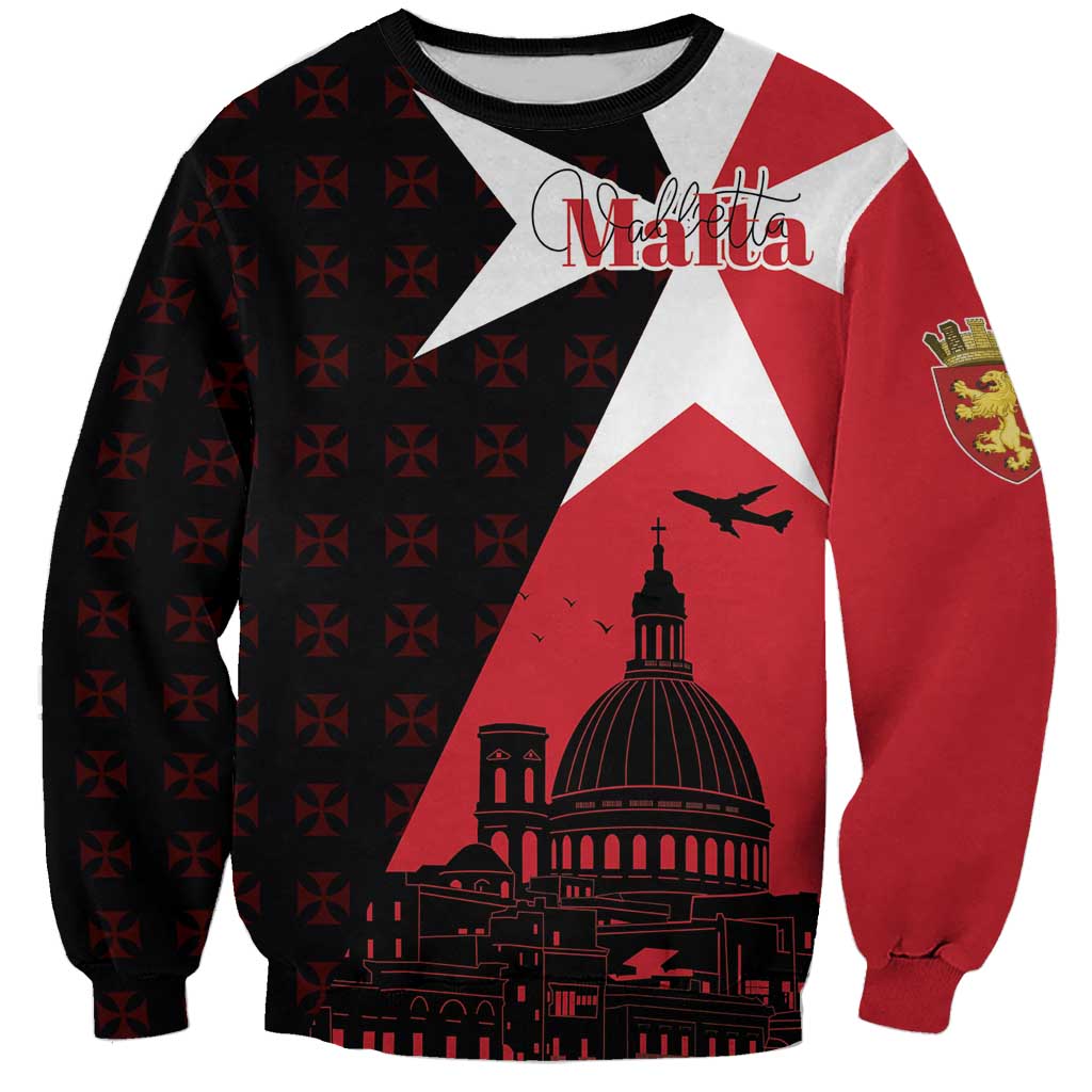 Malta Cross With Valletta Capital Sweatshirt Scenery in Velletta Capital