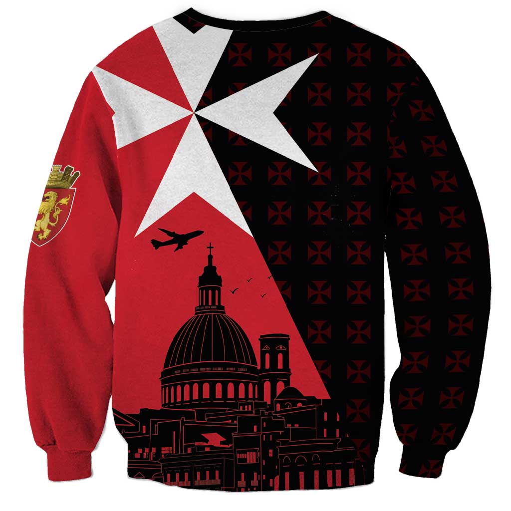 Malta Cross With Valletta Capital Sweatshirt Scenery in Velletta Capital