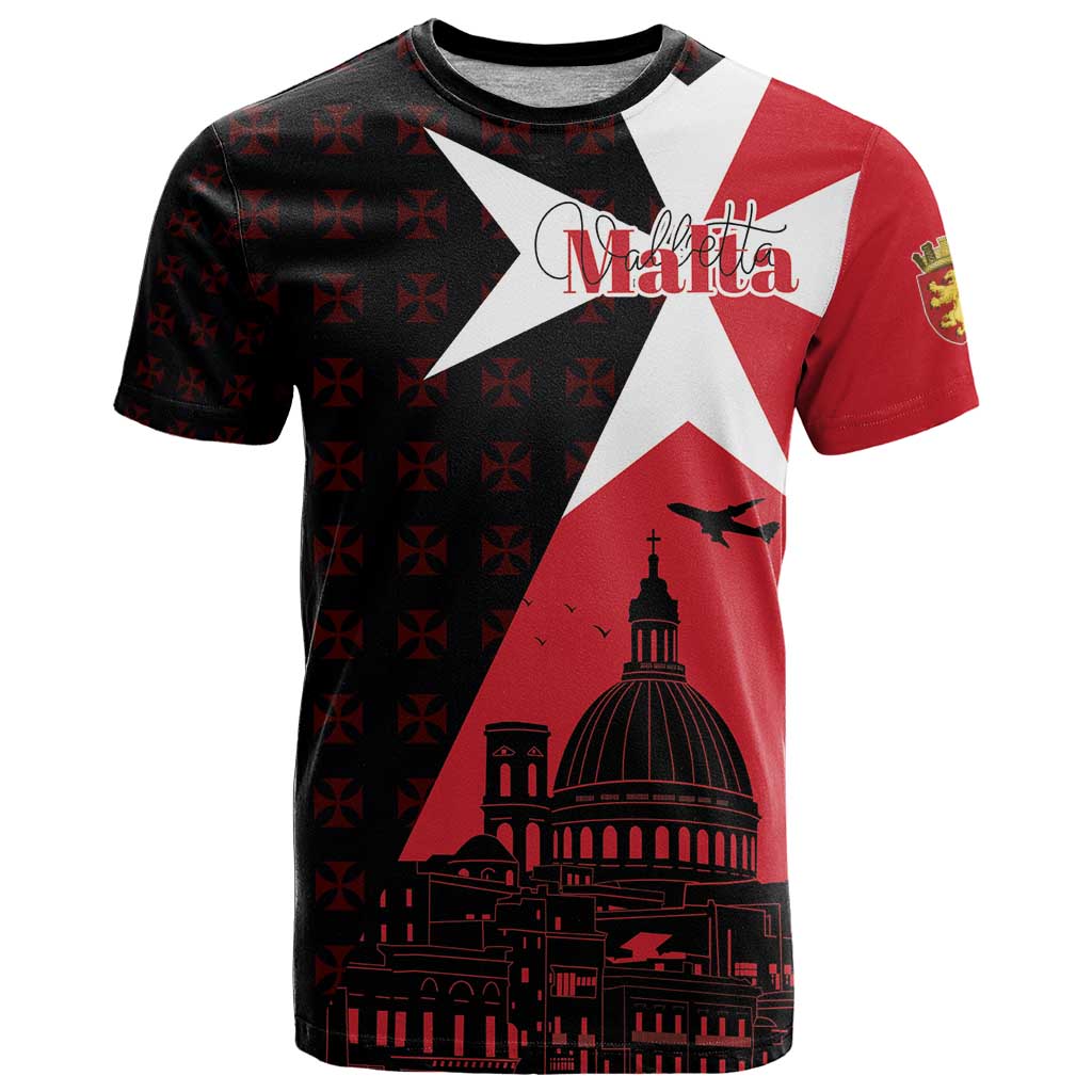 Malta Cross With Valletta Capital T Shirt Scenery in Velletta Capital