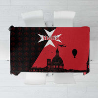 Malta Cross With Valletta Capital Tablecloth Scenery in Velletta Capital