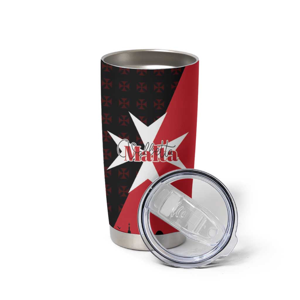 Malta Cross With Valletta Capital Tumbler Cup Scenery in Velletta Capital