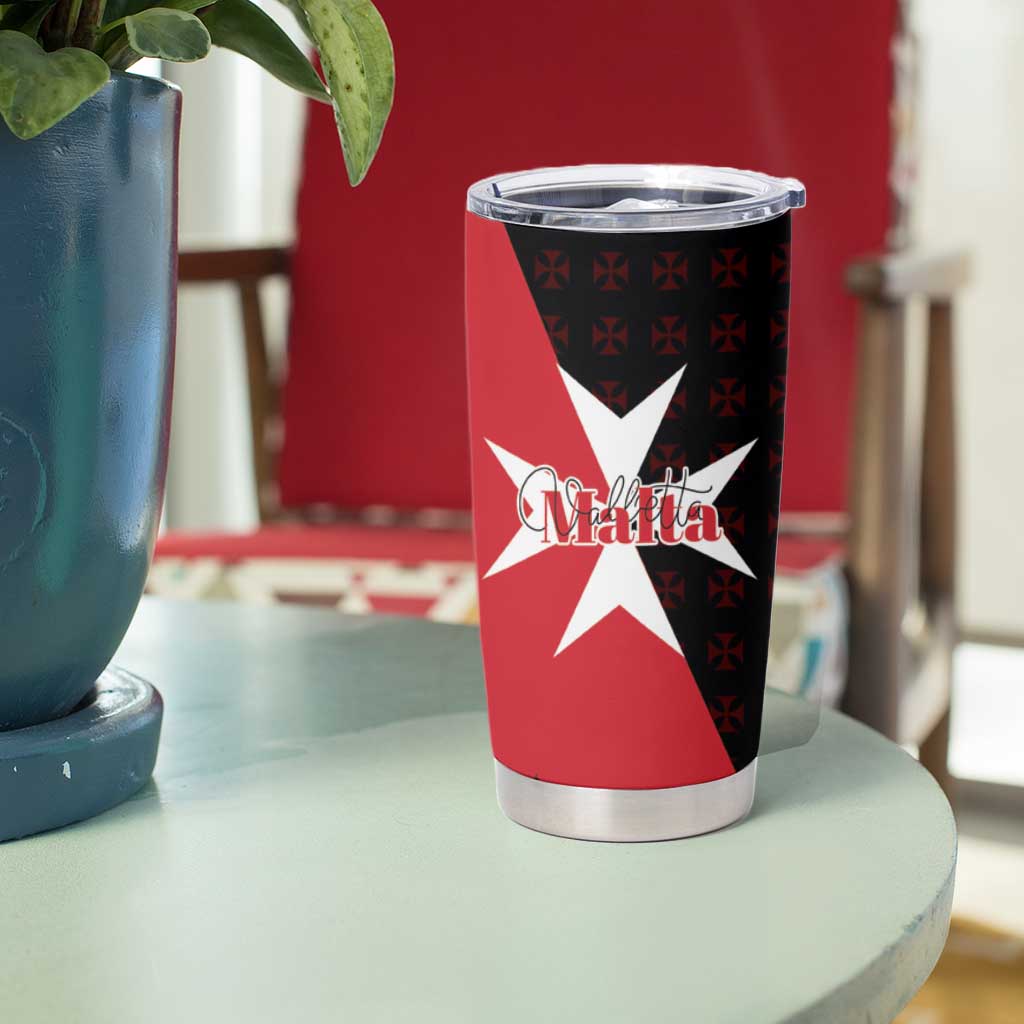 Malta Cross With Valletta Capital Tumbler Cup Scenery in Velletta Capital