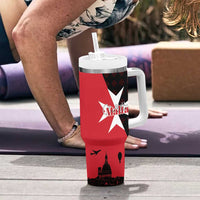 Malta Cross With Valletta Capital Tumbler With Handle Scenery in Velletta Capital