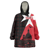 Malta Cross With Valletta Capital Wearable Blanket Hoodie Scenery in Velletta Capital