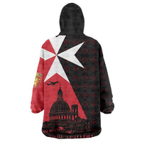 Malta Cross With Valletta Capital Wearable Blanket Hoodie Scenery in Velletta Capital