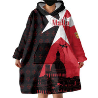 Malta Cross With Valletta Capital Wearable Blanket Hoodie Scenery in Velletta Capital