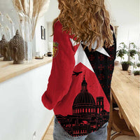 Malta Cross With Valletta Capital Women Casual Shirt Scenery in Velletta Capital