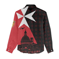 Malta Cross With Valletta Capital Women Casual Shirt Scenery in Velletta Capital