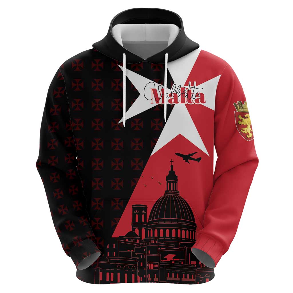Malta Cross With Valletta Capital Zip Hoodie Scenery in Velletta Capital