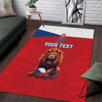 Custom Czech Republic Football Go Champions Area Rug Sporty Style with Lion Mascot