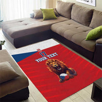 Custom Czech Republic Football Go Champions Area Rug Sporty Style with Lion Mascot