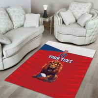 Custom Czech Republic Football Go Champions Area Rug Sporty Style with Lion Mascot