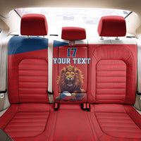 Custom Czech Republic Football Go Champions Back Car Seat Cover Sporty Style with Lion Mascot