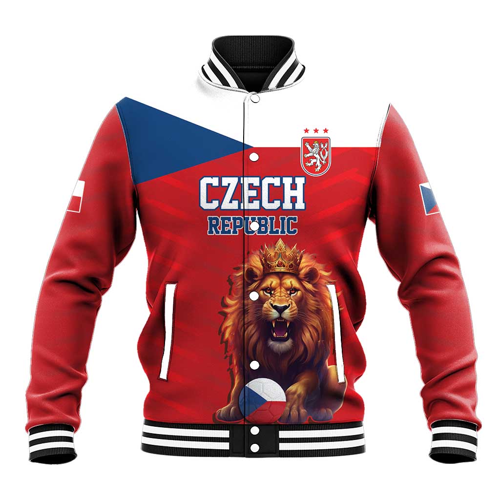 Custom Czech Republic Football Go Champions Baseball Jacket Sporty Style with Lion Mascot
