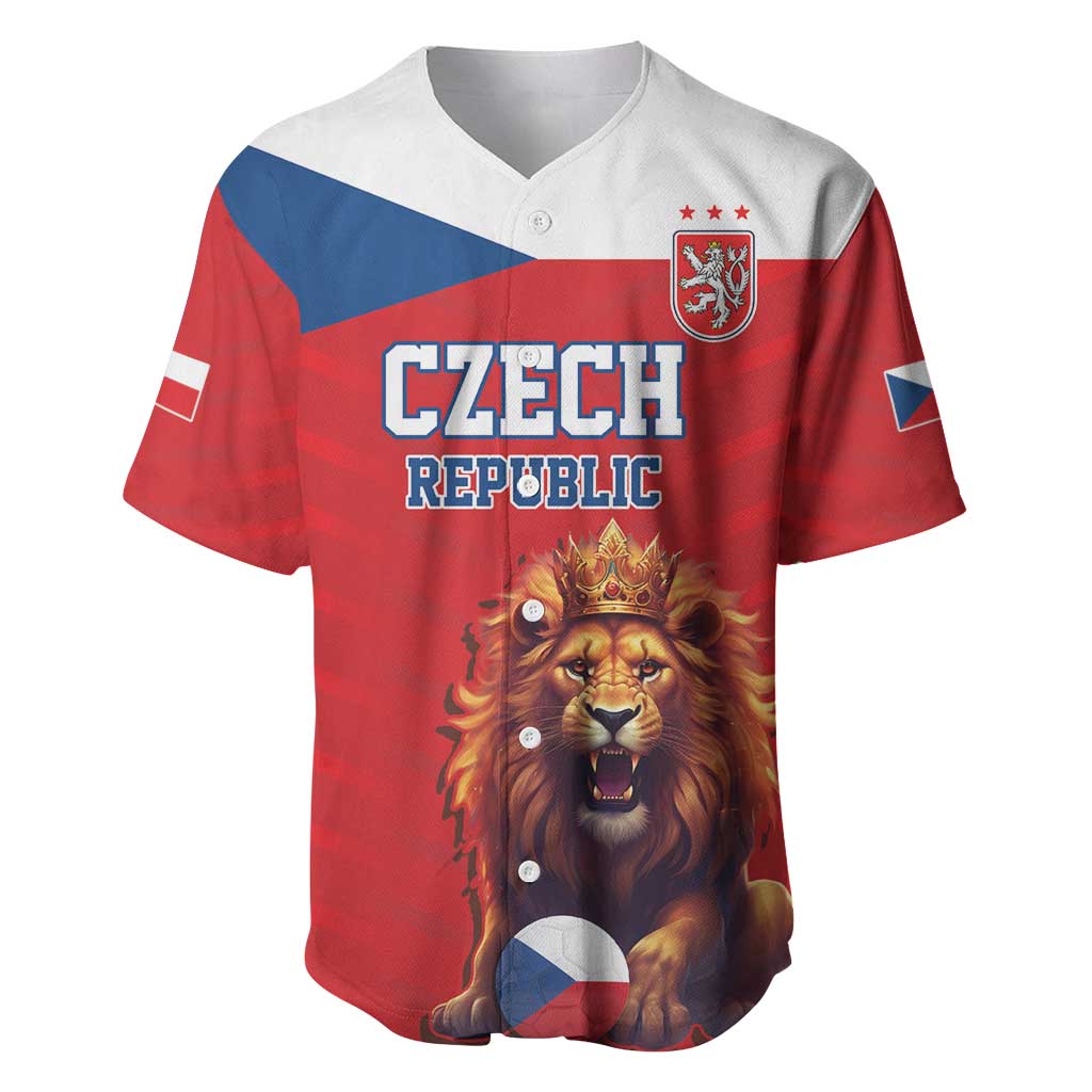 Custom Czech Republic Football Go Champions Baseball Jersey Sporty Style with Lion Mascot