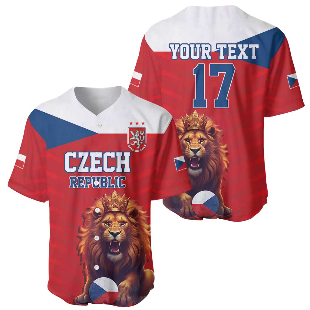 Custom Czech Republic Football Go Champions Baseball Jersey Sporty Style with Lion Mascot