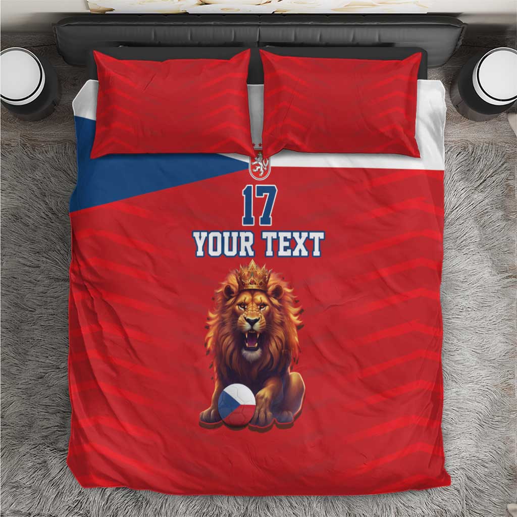Custom Czech Republic Football Go Champions Bedding Set Sporty Style with Lion Mascot