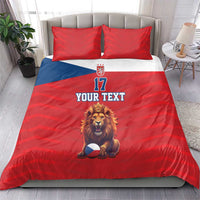 Custom Czech Republic Football Go Champions Bedding Set Sporty Style with Lion Mascot