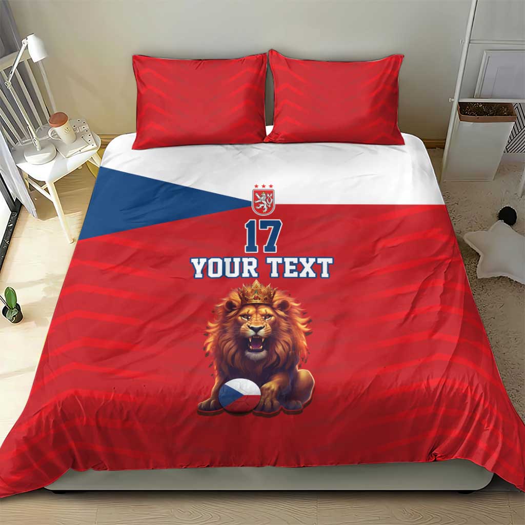 Custom Czech Republic Football Go Champions Bedding Set Sporty Style with Lion Mascot