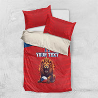 Custom Czech Republic Football Go Champions Bedding Set Sporty Style with Lion Mascot