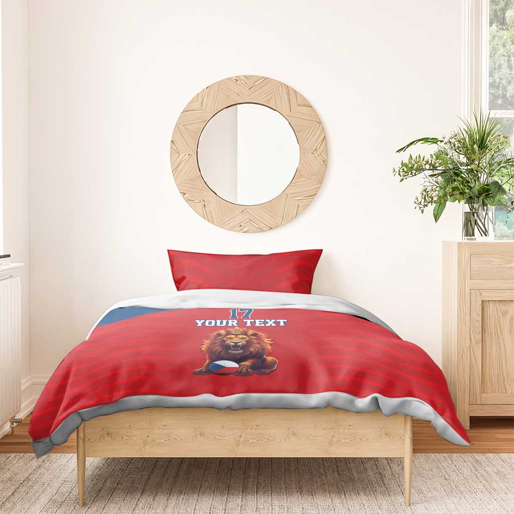 Custom Czech Republic Football Go Champions Bedding Set Sporty Style with Lion Mascot