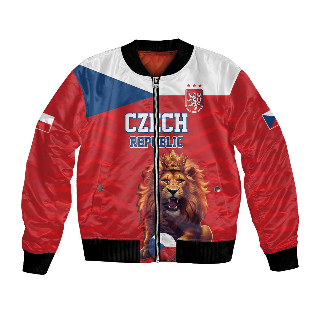 Custom Czech Republic Football Go Champions Bomber Jacket Sporty Style with Lion Mascot