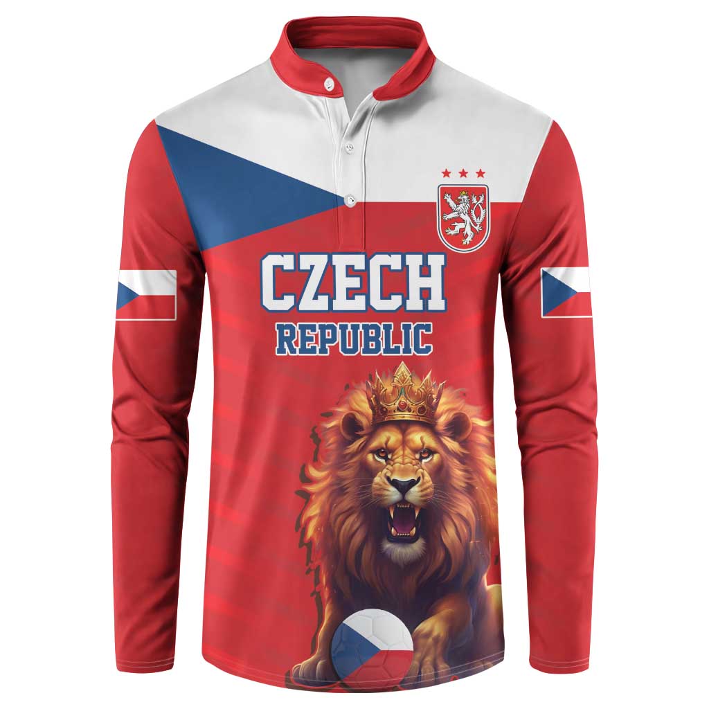 Custom Czech Republic Football Go Champions Button Sweatshirt Sporty Style with Lion Mascot