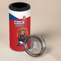 Custom Czech Republic Football Go Champions 4 in 1 Can Cooler Tumbler Sporty Style with Lion Mascot