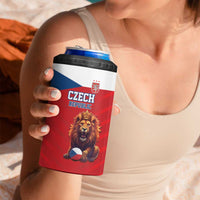 Custom Czech Republic Football Go Champions 4 in 1 Can Cooler Tumbler Sporty Style with Lion Mascot