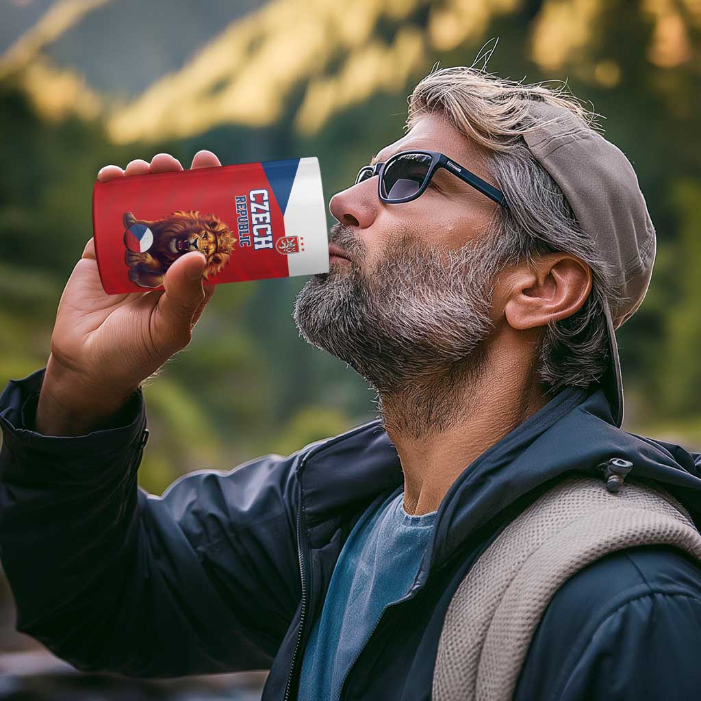 Custom Czech Republic Football Go Champions 4 in 1 Can Cooler Tumbler Sporty Style with Lion Mascot