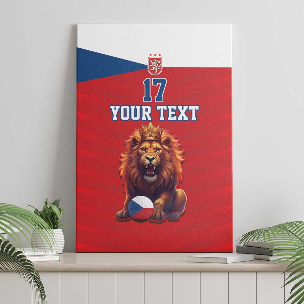 Custom Czech Republic Football Go Champions Canvas Wall Art Sporty Style with Lion Mascot