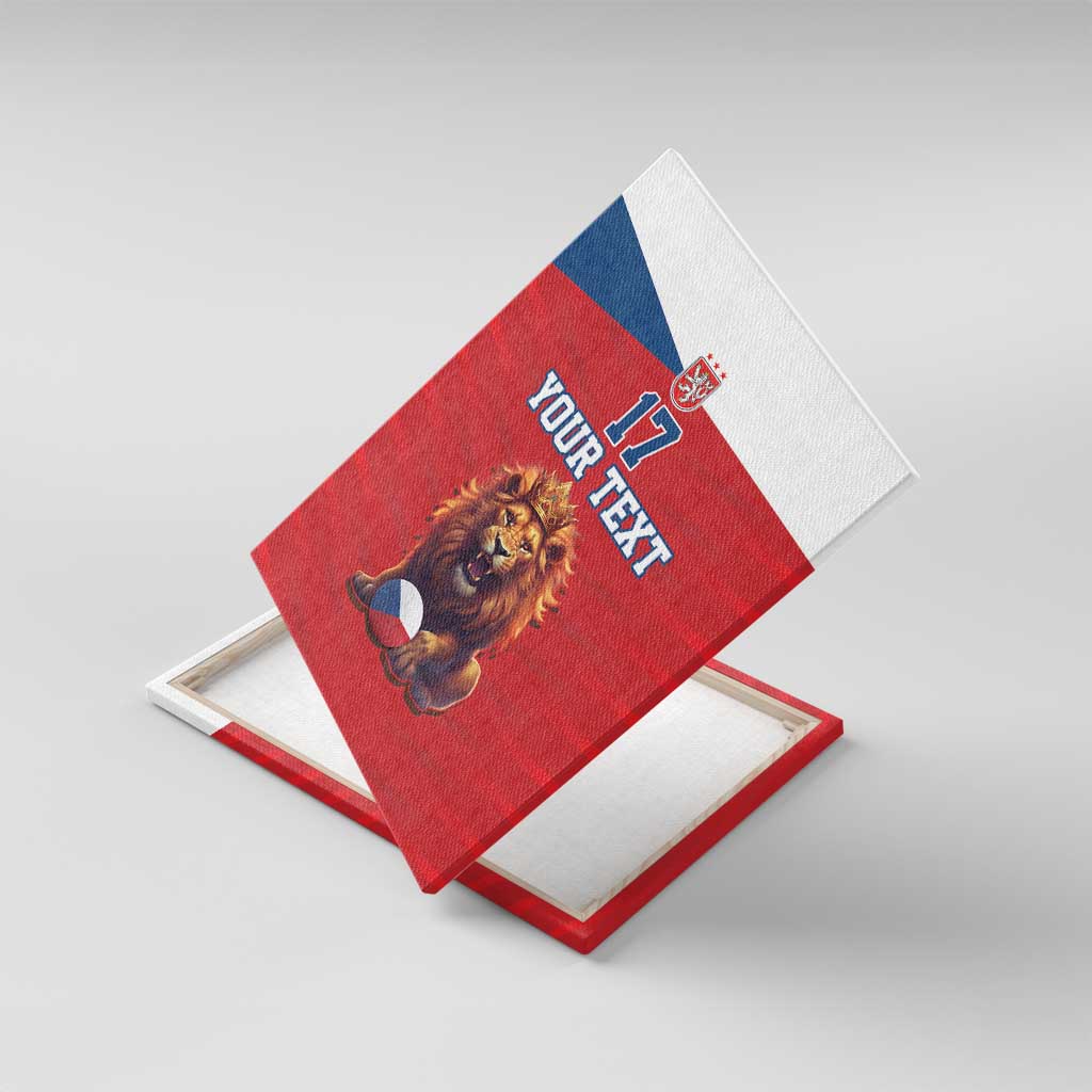 Custom Czech Republic Football Go Champions Canvas Wall Art Sporty Style with Lion Mascot