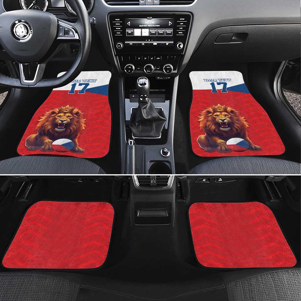 Custom Czech Republic Football Go Champions Car Mats Sporty Style with Lion Mascot