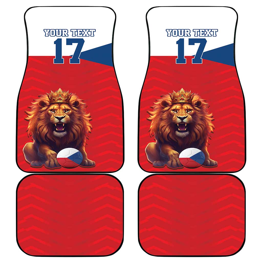 Custom Czech Republic Football Go Champions Car Mats Sporty Style with Lion Mascot