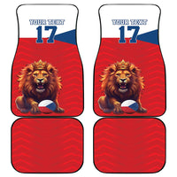 Custom Czech Republic Football Go Champions Car Mats Sporty Style with Lion Mascot