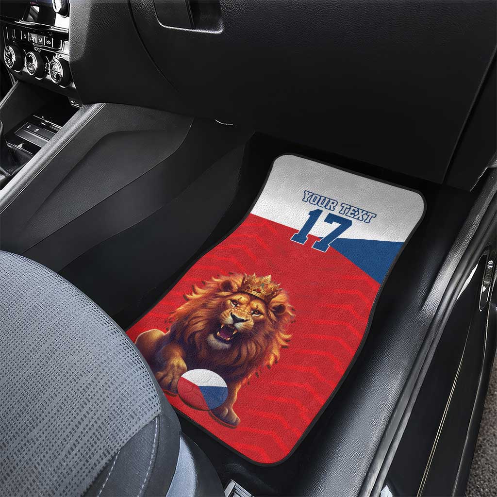Custom Czech Republic Football Go Champions Car Mats Sporty Style with Lion Mascot