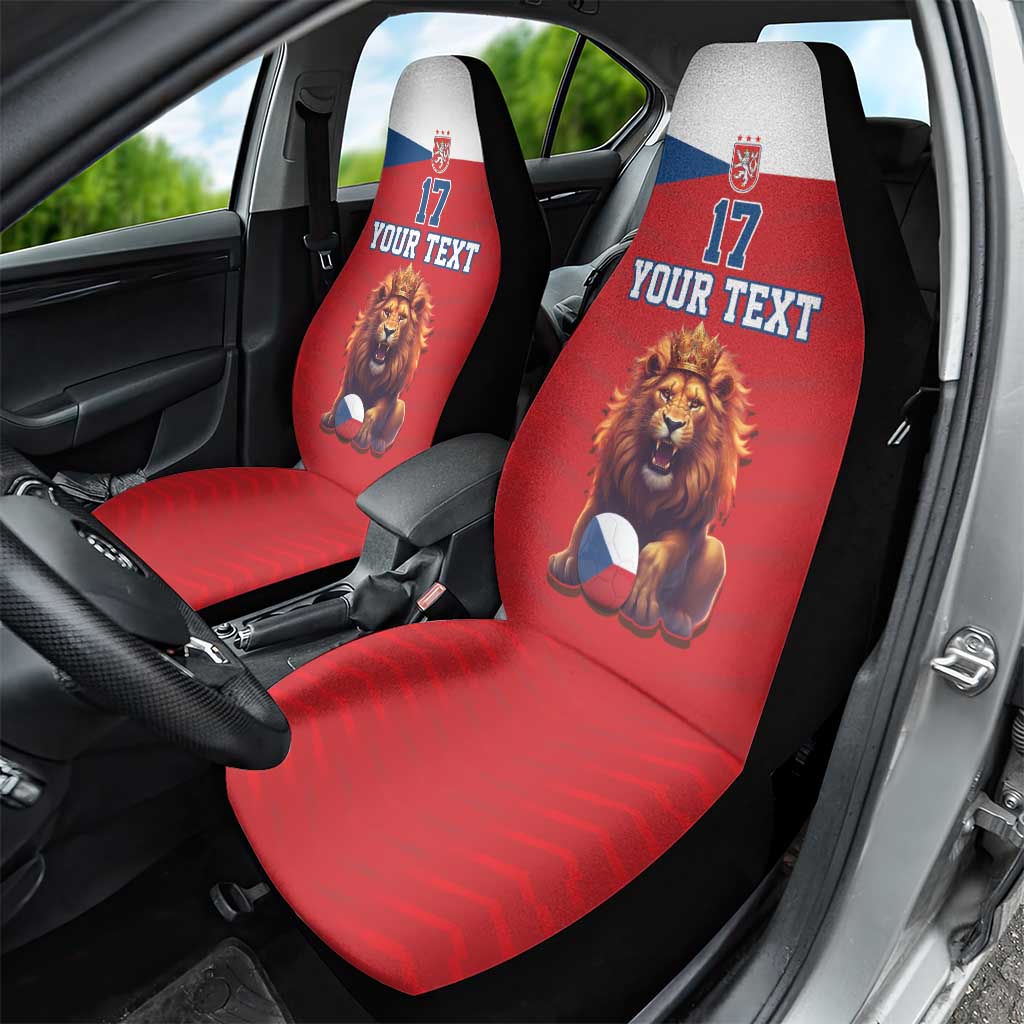 Custom Czech Republic Football Go Champions Car Seat Cover Sporty Style with Lion Mascot