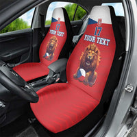 Custom Czech Republic Football Go Champions Car Seat Cover Sporty Style with Lion Mascot