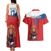 Custom Czech Republic Football Go Champions Couples Matching Tank Maxi Dress and Hawaiian Shirt Sporty Style with Lion Mascot