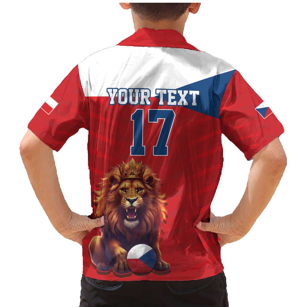 Custom Czech Republic Football Go Champions Family Matching Mermaid Dress and Hawaiian Shirt Sporty Style with Lion Mascot