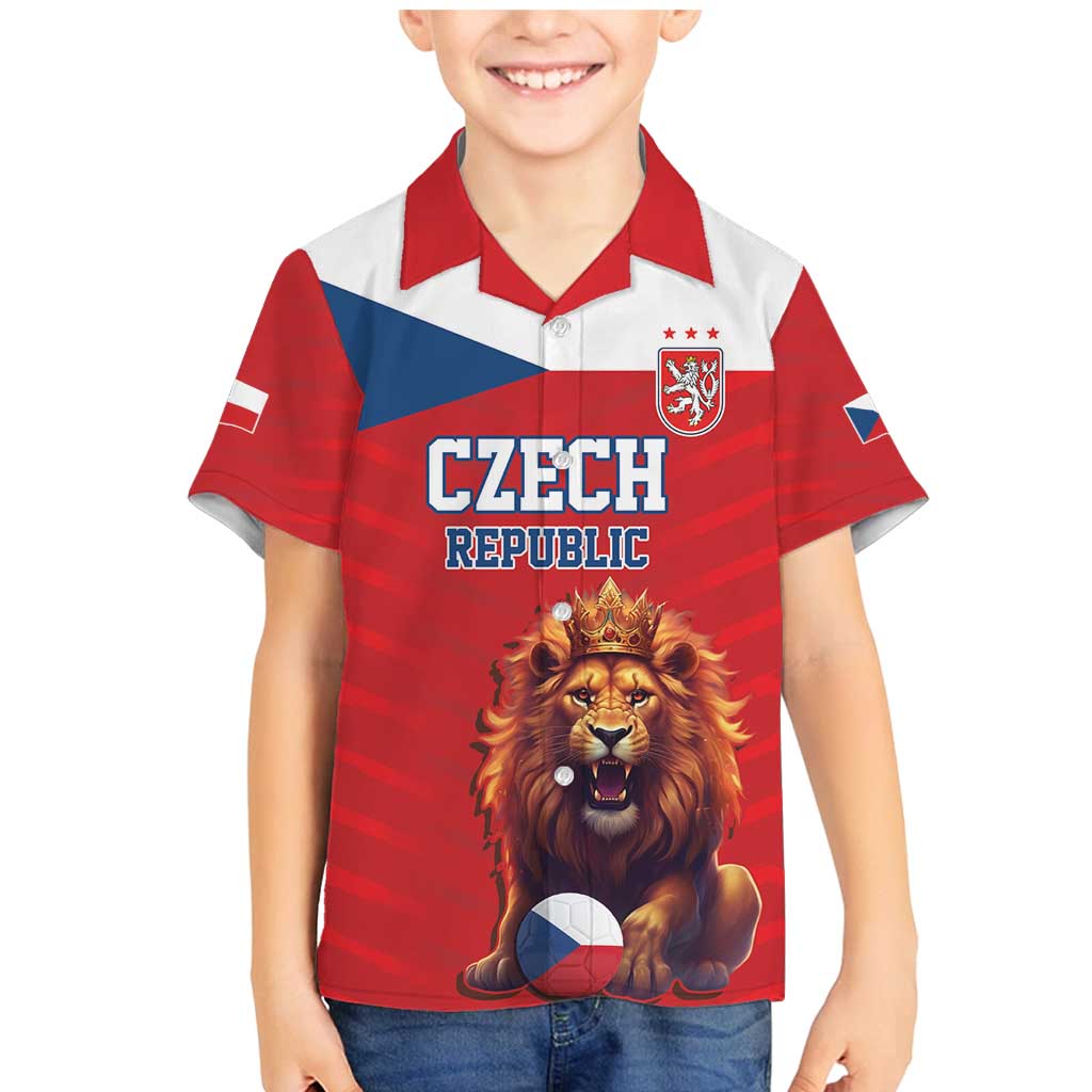 Custom Czech Republic Football Go Champions Family Matching Mermaid Dress and Hawaiian Shirt Sporty Style with Lion Mascot