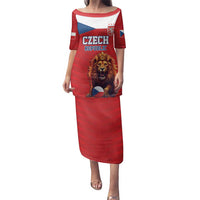 Custom Czech Republic Football Go Champions Family Matching Puletasi and Hawaiian Shirt Sporty Style with Lion Mascot