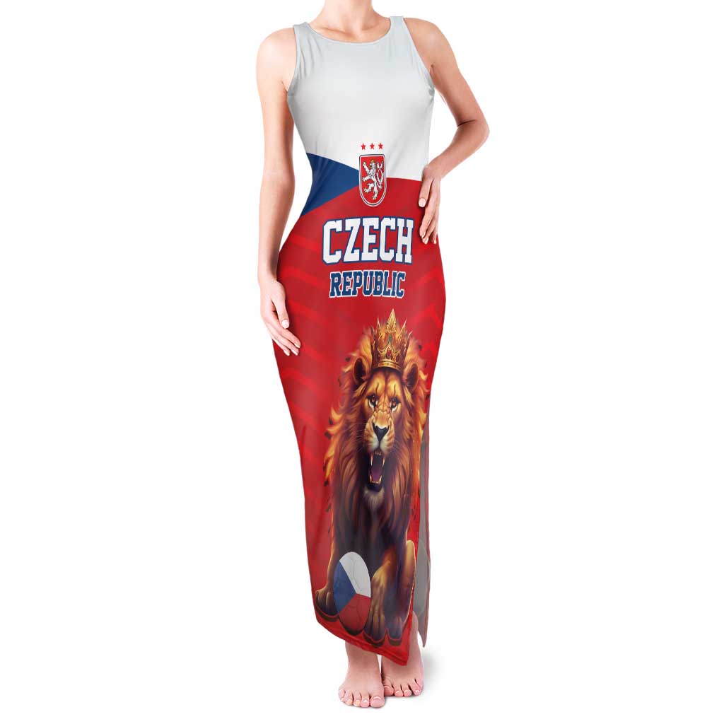 Custom Czech Republic Football Go Champions Family Matching Tank Maxi Dress and Hawaiian Shirt Sporty Style with Lion Mascot