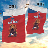 Custom Czech Republic Football Go Champions Garden Flag Sporty Style with Lion Mascot