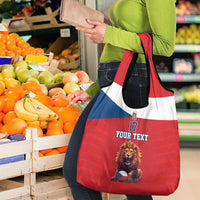 Custom Czech Republic Football Go Champions Grocery Bag Sporty Style with Lion Mascot